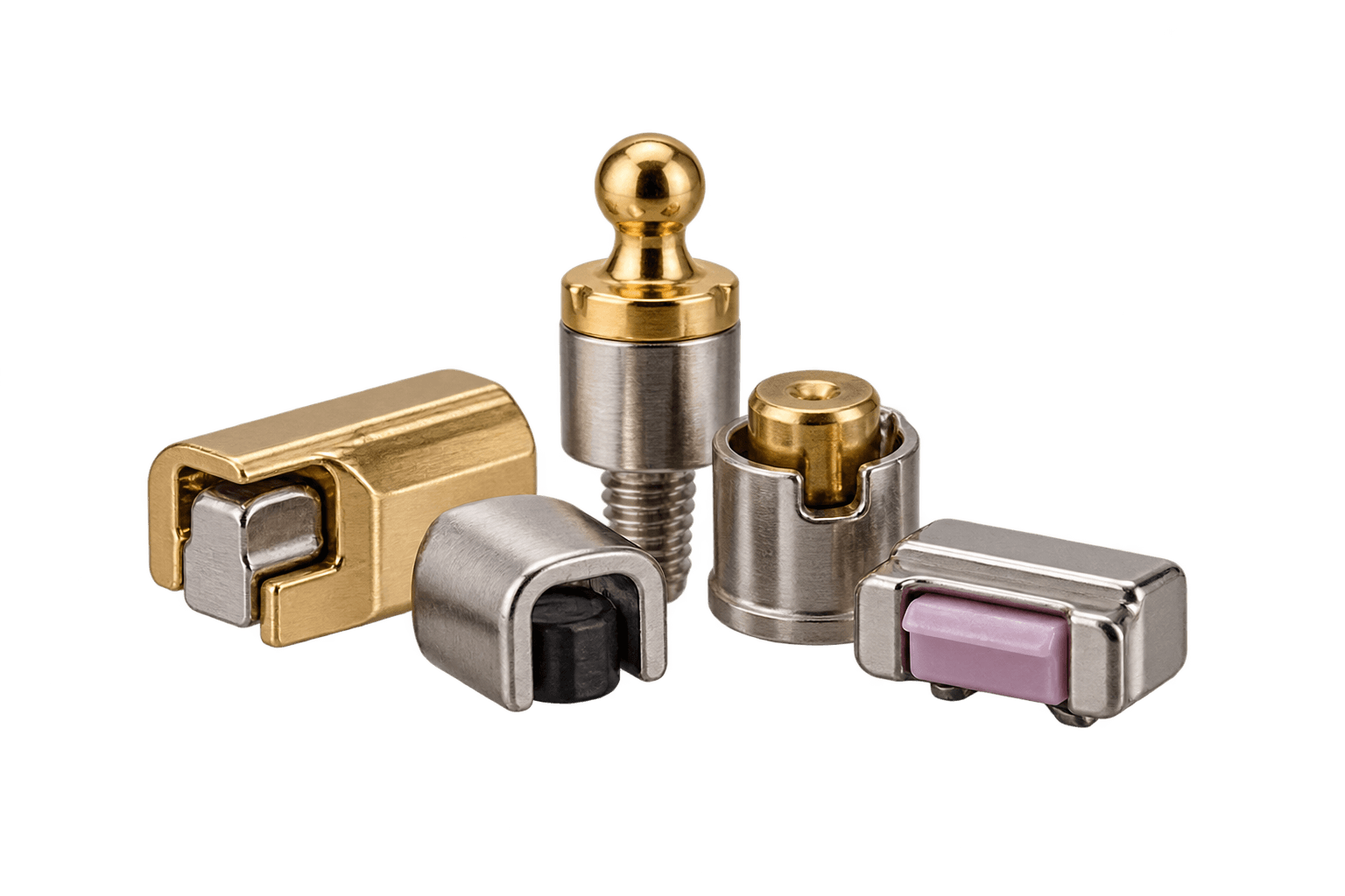 Dental precision attachments for removable prostheses